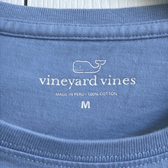 Vineyard Vines Light Blue Snowboarding Whale Long Sleeve Pocket T Shirt Size Med - Picture 5 of 11
